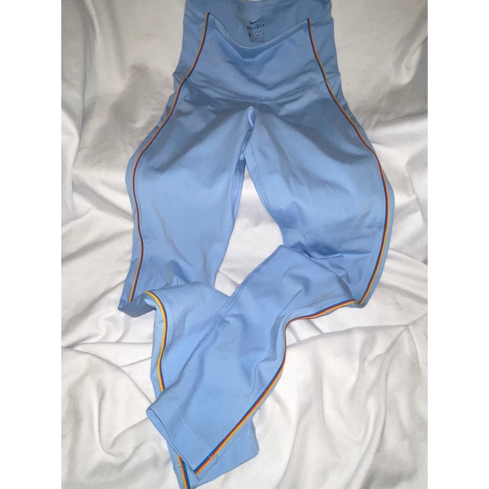 Nike leggings with rainbow stripe down sides